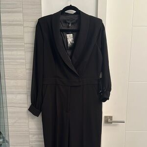 NWT White House Black Market Long Sleeve Sheer Sleeve Jumpsuit sz 12 petite